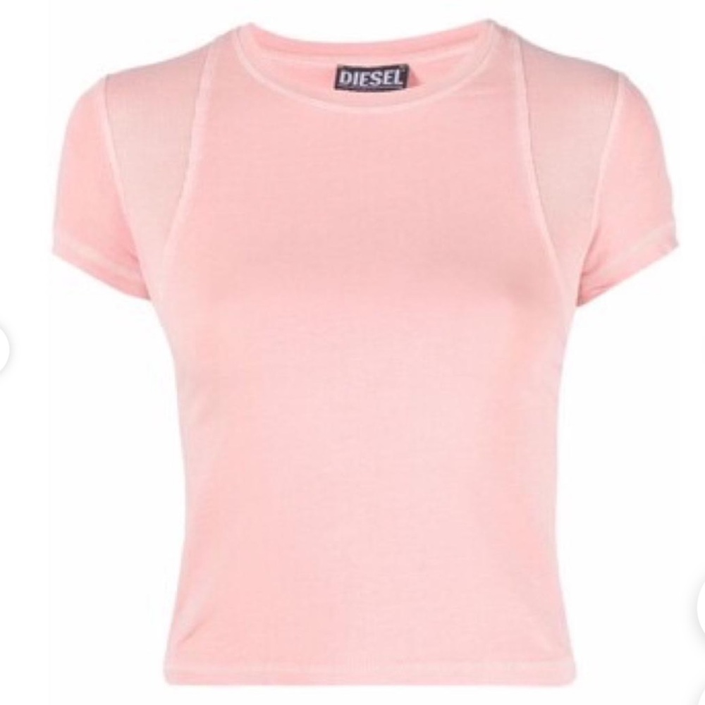 NEW Diesel Salmon Pink Baby/Crop Tee XXS